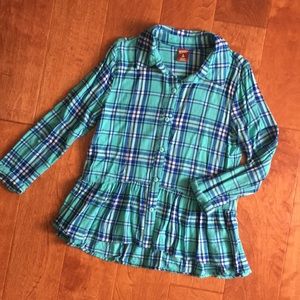 Plaid Skirted Button Up